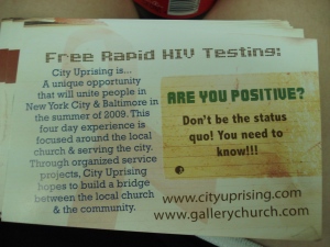 HIV testing card